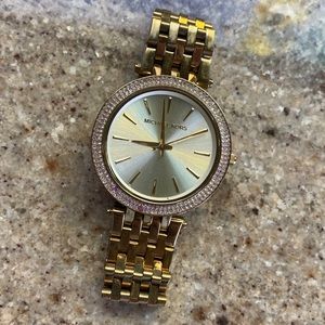 Gold crystal bezeled Michael Kors Watch